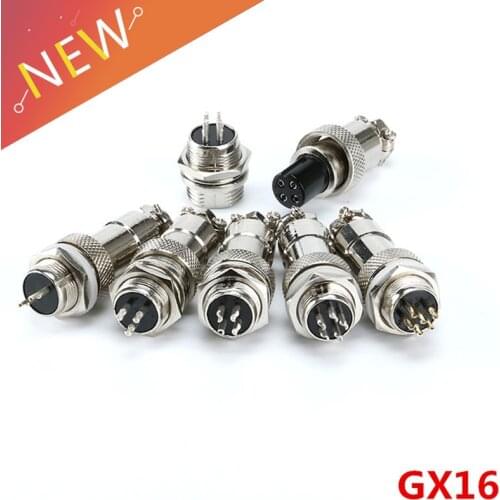 2ps/set GX16 2/3/4/5/6/7/8 Pin Male + Female 16mm L70-78 Circular Aviation Socket Plug Wire Panel Connector with Plastic Cap Lid