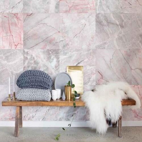 Milofi custom 3D wallpaper mural Nordic pink imitation marble pattern background wall living room bedroom decoration painting wa