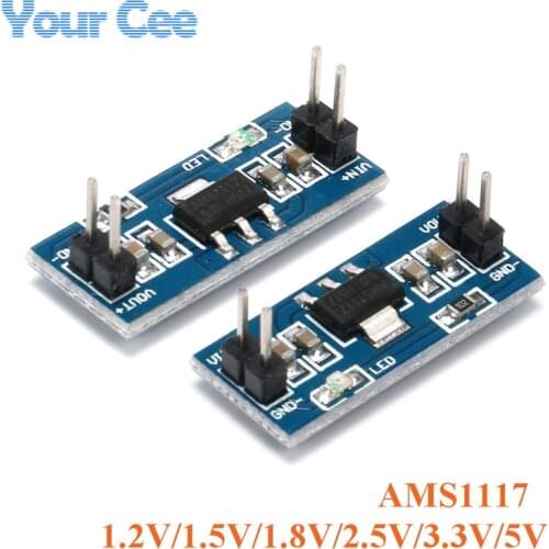 5PCS AMS1117 DC-DC Step Down Buck Power Supply Module 800mA For Arduino Raspberry pi 1.2V 1.5V 1.8V 2.5V 3.3V 5.0V