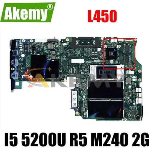 Akemy For CPU. I5 5200U R5 M240 2G Aivl nm-a351 Motherboard Lenovo ThinkPad L450 Laptop PC Board 100% Test OK