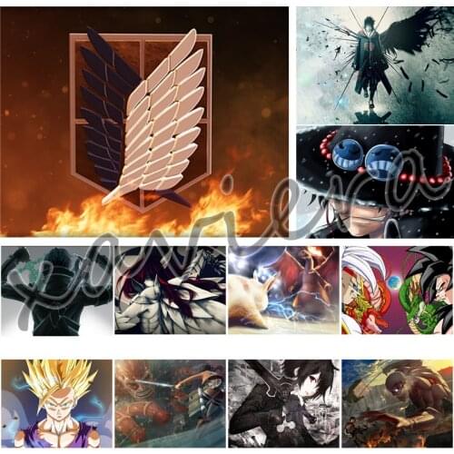 Full Drill Embroidery DIY Diamond Painting Attacking Giant Anime Character Rhinestone Cross Stitch Handmade Products Kids Gifts