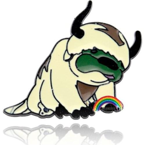 Avatar:The Last Airbender Brooch and Enamel Pin Cartoon Animal Cow Lapel Pin for Men Women Hat Backpack Clothes Bags Decoration