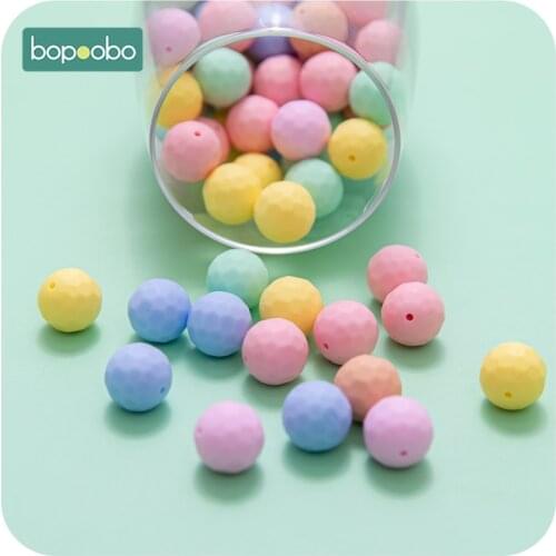 Bopoobo 20pc Silicone Beads 15mm Baby Toys Food Grade Silicone DIY BPA Free Jewelry Baby Teether Toys Newborn Baby Care