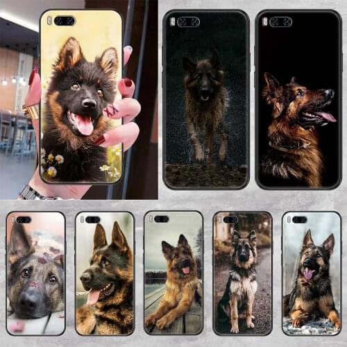 German Shepherd dog Phone case For Xiaomi Mi Max Note 3 A2 A3 8 9 9T 10 Lite Pro Ultra black tpu waterproof painting coque 3D