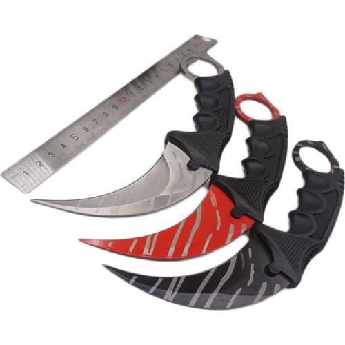 CS GO Karambit Knives Tactical Pocket Knife Stainless Steel Blade Outdoor EDC Tool Camping Fixed Hunting knife