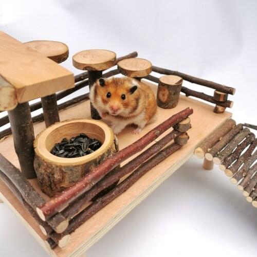 Hamster Food Bowl Wooden Bowl Small Pet Feeder Small Pet Molar Accessories Pet Supplies