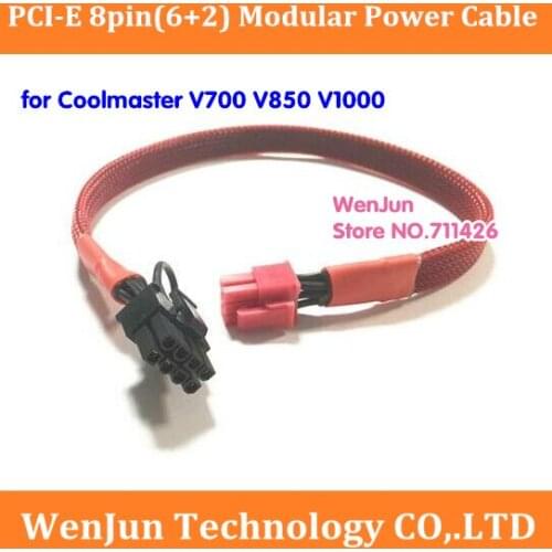 60cm Sleeved PCI-E Modular 6Pin to 8(6+2)-Pin Motherboard Power Supply Cable for Coolermaster V850 V700 V1000