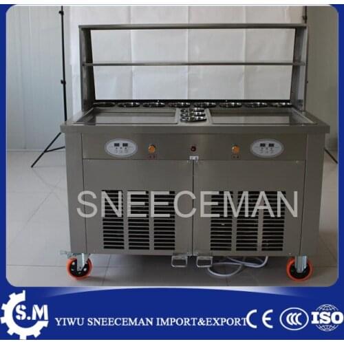 Commercial fried ice cream machine make roll ice cream ice frying machine Roll Roll Ice Cream Makers with 11 buckets
