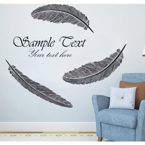 Creative Feather Wall Stickers Bedroom Decor Sofa Backdrop Self-adhesive Wallpaper Teenager Room Decal Aesthetic for Home