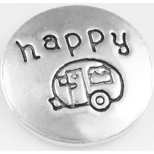 XH6537 happy bus Metal Snap button fit 18mm 20mm snaps Jewelry