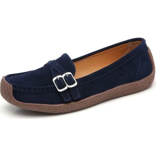 Heidsy Spring Autumn Casual Women Flats Moccasin Shoes Slip On Loafers Hasp Decoration Comfortable Footwear For Women