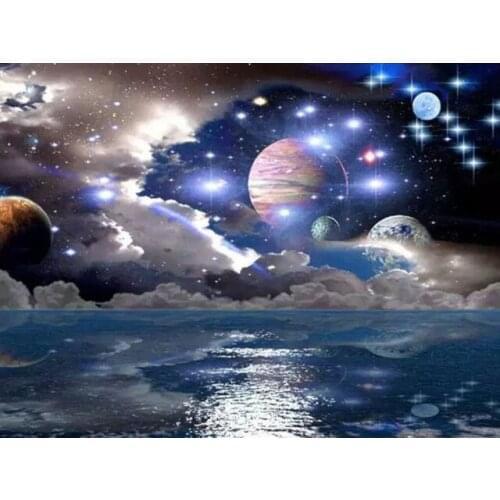 Star Cross Stitch Embroidery Kits scenery Cotton Thread Painting Diy Needlework Dmc New Year Home Christmas Gift