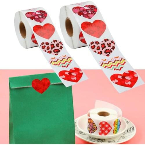 500Pcs Handmade Heart Shaped Stickers Envelope Seals Labels DIY Stationery