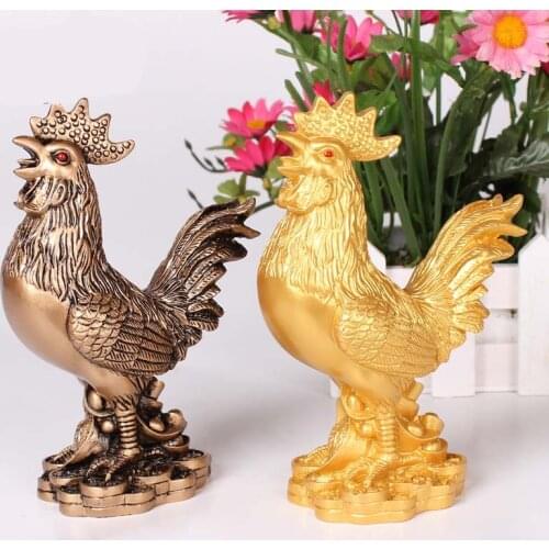 New Home Decorative Rooster Copper Decoration Craft Golden Chicken Feng Shui Fashion Cock Ornaments