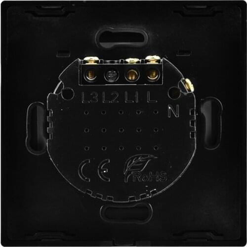 New WiFi Touch Screen Switch Single Circle For Alexa Google Voice Control 2-Way AC 100-250V (Black EU Plug)