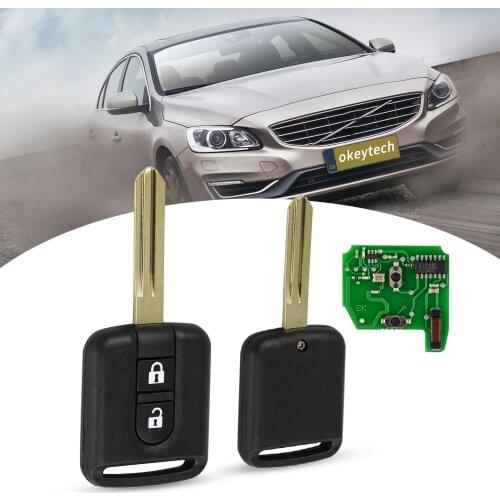 OkeyTech 2 Buttons 433MHZ ID46 Chip Replacement Key Smart Car Key For Nissan Micra Navara Qashqai 2003-2010 FCC Remote Car Key