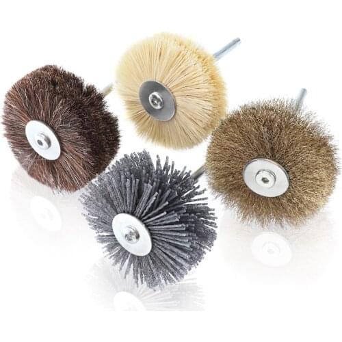 Polishing Wheel 6mm Shank Nylon Abrasive Brush Rotary Grinding Head For Wood Metal Deburring Polishing 1pc