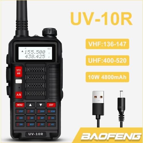 Baofeng Professional UV 10R Two Way Radio UV-10R Plus Transmitter CB Radio Car Communication Equipment Walkie Talkie Long Range