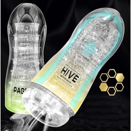 Transparent Male Masturbator Cup Soft Realistic Pussy Pocket Sleeve Vagina Endurance Exercise Sex Toys For Man