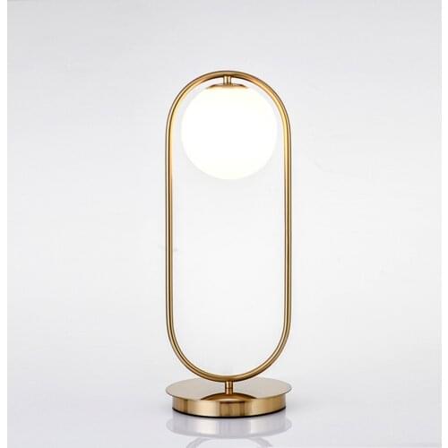 Modern Table Lamp, Nightstand Lamp, Reading Light Night Light, for Bedroom Bar Home Living Room Ornament, Glass Ball Shade