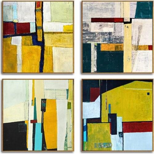 Mordern Abstract Geometric Pattern Wall Art Canvas Painting Posters and Prints POP Modular Pictures Living Room Home Decoration