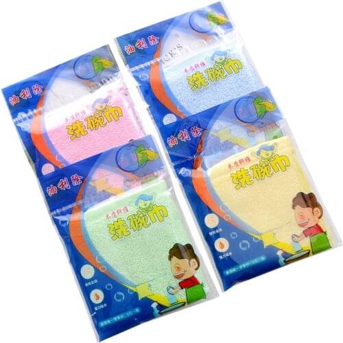 Super Absorbent Dish Towel Wood Fiber Kitchen Towel Non-Stick Oil Cleaning Cloth High Quality Rag Household Cleaning Tools