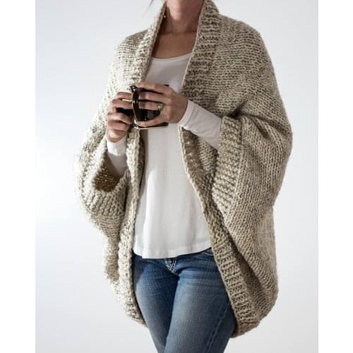 Sweater Women Sleeveless Knitted Shawl Loose Large Size Bat Sleeve Casual Jacket Autumn and Winter Hot Selling Womens Clothing