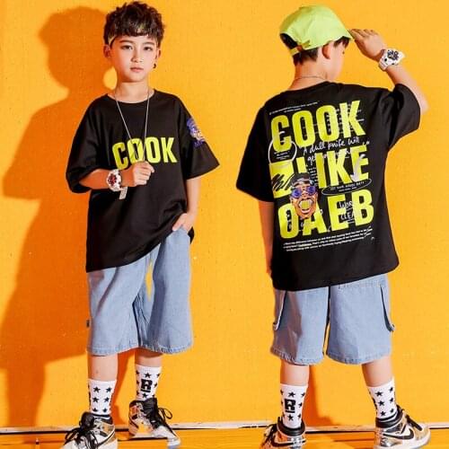 Fashion Jazz Dance Clothes For Boys Kids Hip Hop Sweatshirt Cool Street Dance Wear Ballroom Dancing Competition Costumes SL2891