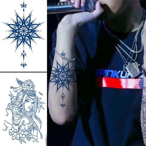 Waterproof Temporary Tattoo Sticker Text Flash Tattoos Fire Print Butterfly Flowers Body Art Arm Fake Tattoo Men Women