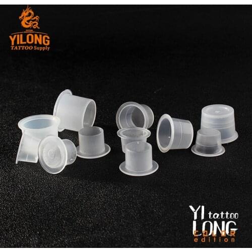 YILONG 1000pcs 11*13mm Plastic Disposable Tattoo Ink Holder Cups Pigment Supplies Permanent Makeup