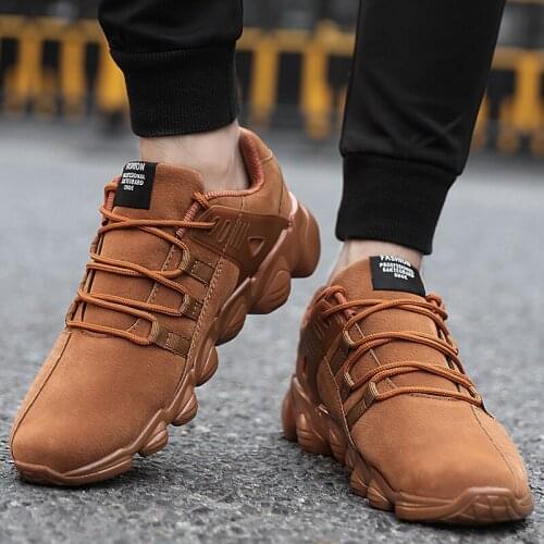 Suede Leather Outdoor Male Sneakers Shoes For Men Adult Non-Slip Casual Military Army Autumn Footwear Zapatos Hombre S8-35