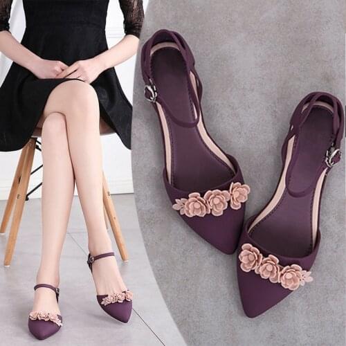 Women Flower Flats Buckle Point Toe Ladies Jelly Single Shoes Waterproof Two pieces Top Quality Fashion Shoes Casual Drop Ship