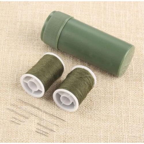 1Pc New Mini Needles Craft Sewing Box Set Army Green Portable Sewing Kit Sewing Kit Cylinder Case Portable Travel With Threads
