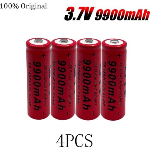 18650 Battery High Quality 9900mAh 3.7V 18650 Li-ion batteries Rechargeable Battery For Flashlight Torch + Free shipping