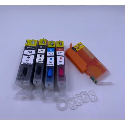 YOTAT 5pcs Full Refillable ink cartridge PGI770 PGI-770 CLI-771 for Canon PIXMA MG7770 MG6870 MG5770 TS5070 TS6070 TS8070