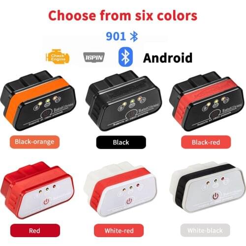 KW901 ELM327 V1.5 Bluetooth 3.0 OBD II Scanner Code Reader OBD2 Car Diagnostic Tool Auto Fault Detector for Android Free Update