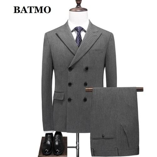 BATMO 2021 new arrival casual suits men,wedding dress,jackets+pants+vest 6039