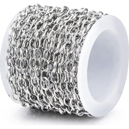 1 Meter Width 4mm Stainless Steel Circle Shape Chain Bag Chains For Jewelry Making Material Bracelet Necklace Handmade Wholesale
