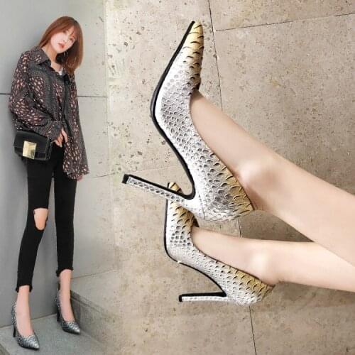 Spring and Autumn Pumps Womens shoes Sexy woman banquet Womens shoes High heels Comfortable Big Size 33-45 Heel height 11cm