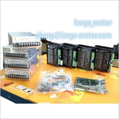 EU Ship no TAX Driver DM860A 4PCS,POWER 350W/60V 4pcs,1pc BB Breakout board DB25 Longs Motor