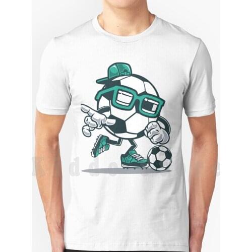 Soccer Cartoon T Shirt DIY Big Size 100% Cotton Soccer Game Sports Ball Footballs Soccer Player World Dfb Cartoon Comic Anime