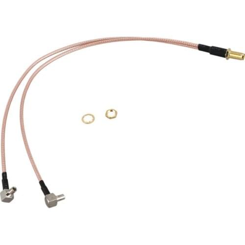Hot SMA Female to Y Type 2 X TS9 Male / CRC9 Male Connector Splitter Combiner Pigtail Cable RG 316 30CM Gold