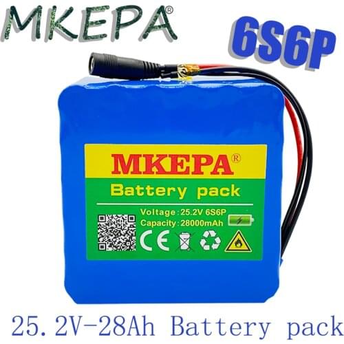 24v 28ah 6S6P lithium battery 25.2V 28000mAh li-ion battery for bicycle battery pack 350w e bike 250w motor