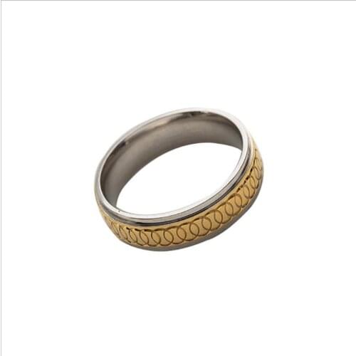 New gold ring mens titanium steel ring