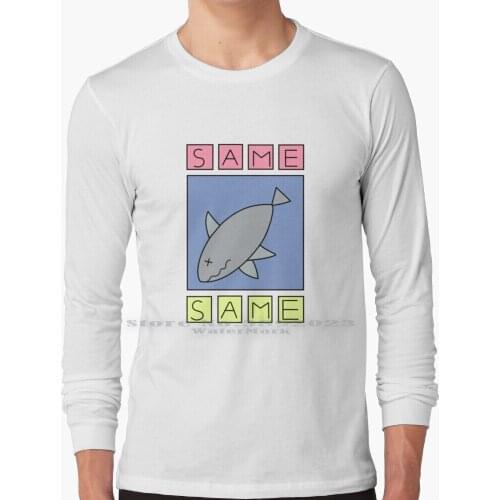 Nichijou-Same ( Shark ) Long Sleeve T Shirt 100% Pure Cotton Big Size Anime Manga Nichijou Hakase Same Shark