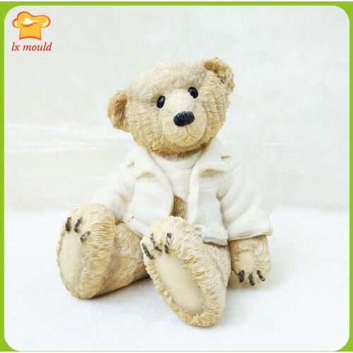 2021 New Cartoon Bear Candle Mold Silicone Chocolate Mould Soap Tool handmade plaster resin