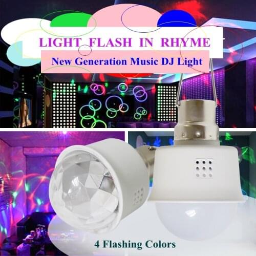 New Design Led Atmosphere DJ Light Music Sensor Sound Activated USB RGB+Pink 4 Colors Auto Revolving KTV Party Ball Disco