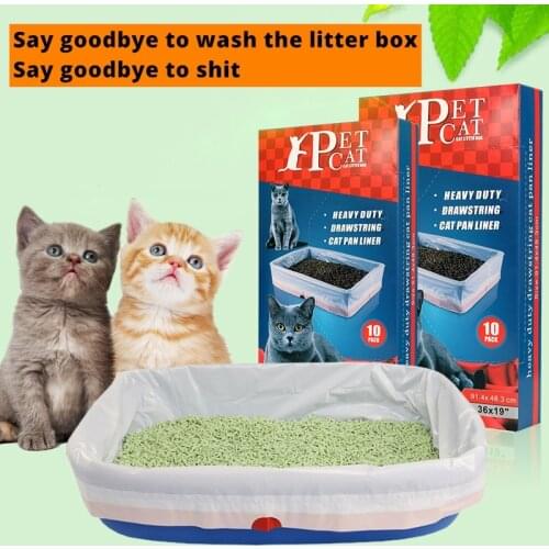 10 pieces drawstring cat disposable litter trash bag,cat litter box lined with waste bag，cat litter waste liner garbage bag
