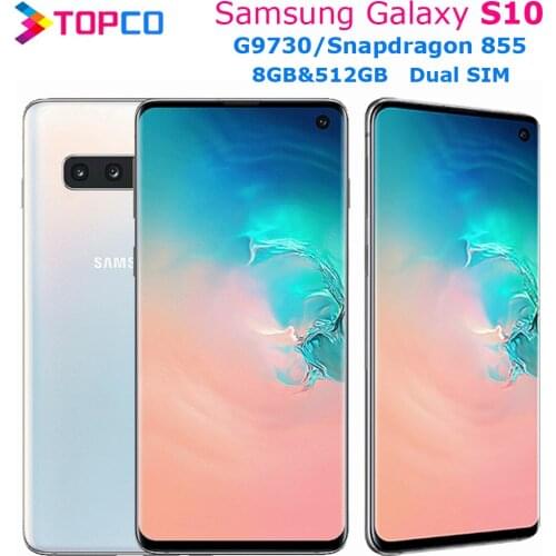 Samsung Galaxy S10 G9730 512GB Dual Sim Original Unlocked Mobile Phone Snapdragon 855 Octa Core 6.1" 16MP&12MP 8GB RAM NFC