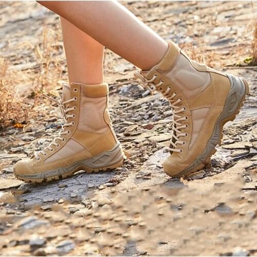 Autumn High-top Breathable Boots Ultra-light Outdoor Climbing Training Combat Men Special Forces Military Shoes Tactical Desert